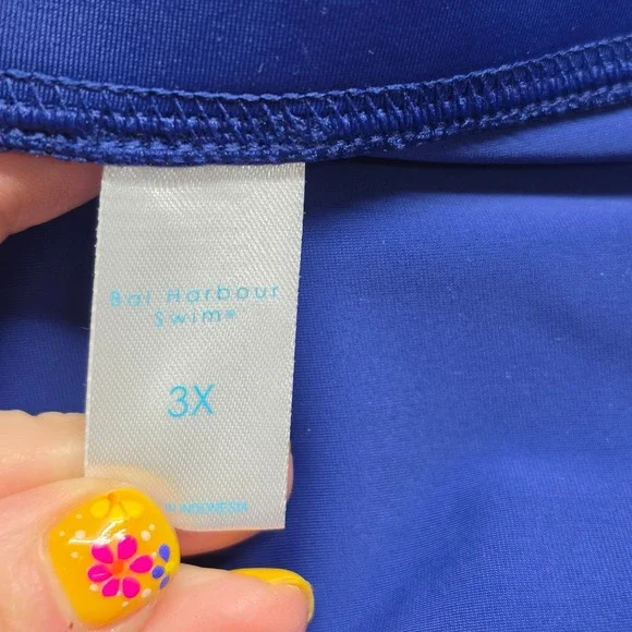 Bal Harbour Swim Navy Blue Tummy Control Swim Skirt Plus Size 3X 24W-26W NEW - Picture 3 of 5